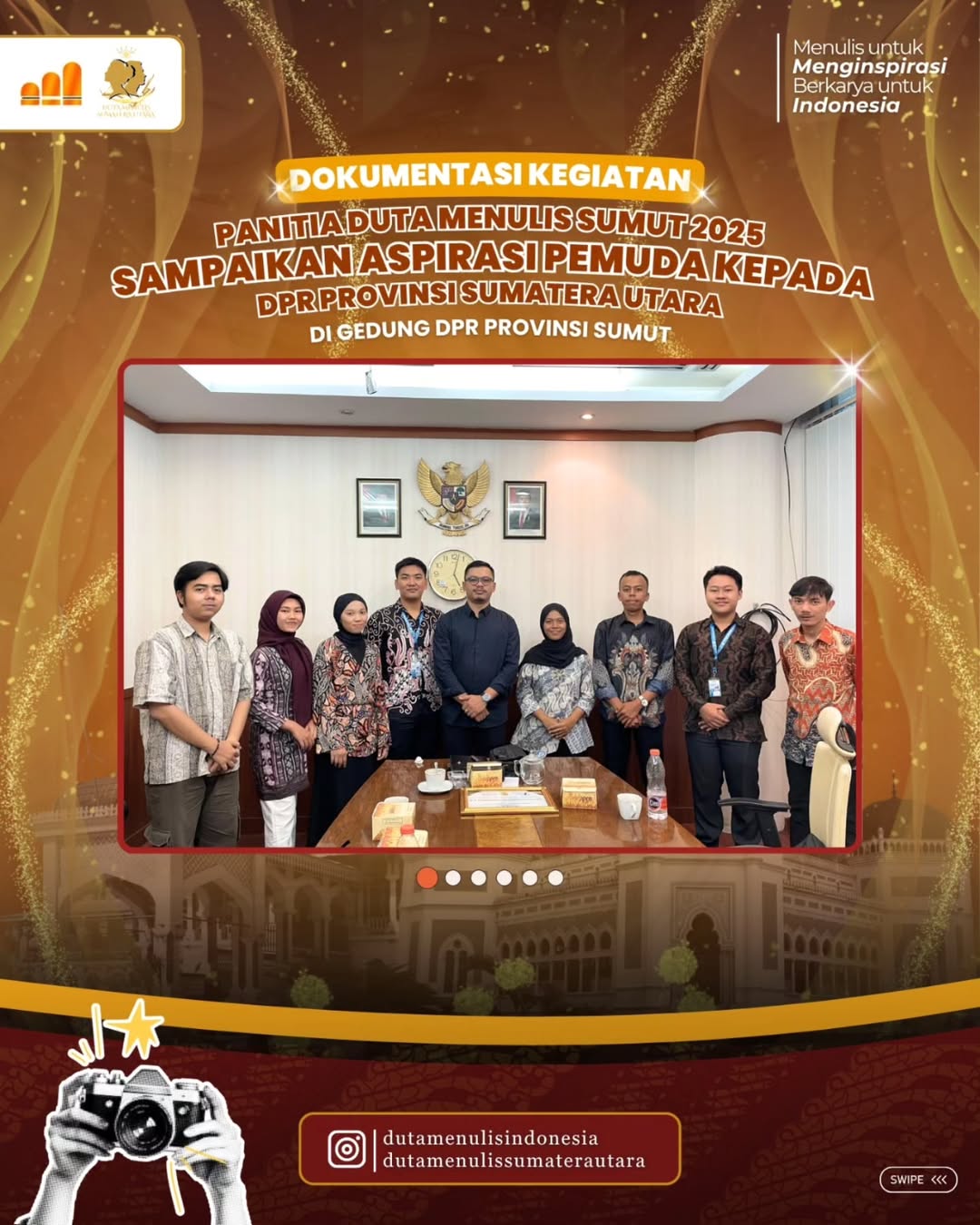 Panitia Duta Menulis Sumut 2025 Sampaikan Aspirasi Pemuda kepada DPRD Provinsi Sumatera UtaraMe